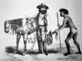 alt="Jose Ramon Carillo of the Santa Rosa de Cabeza Rancho with an Indian worker, drawn in 1850"