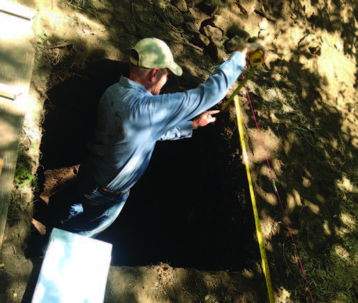 Bryan Mischke mapping excavation unit side wall