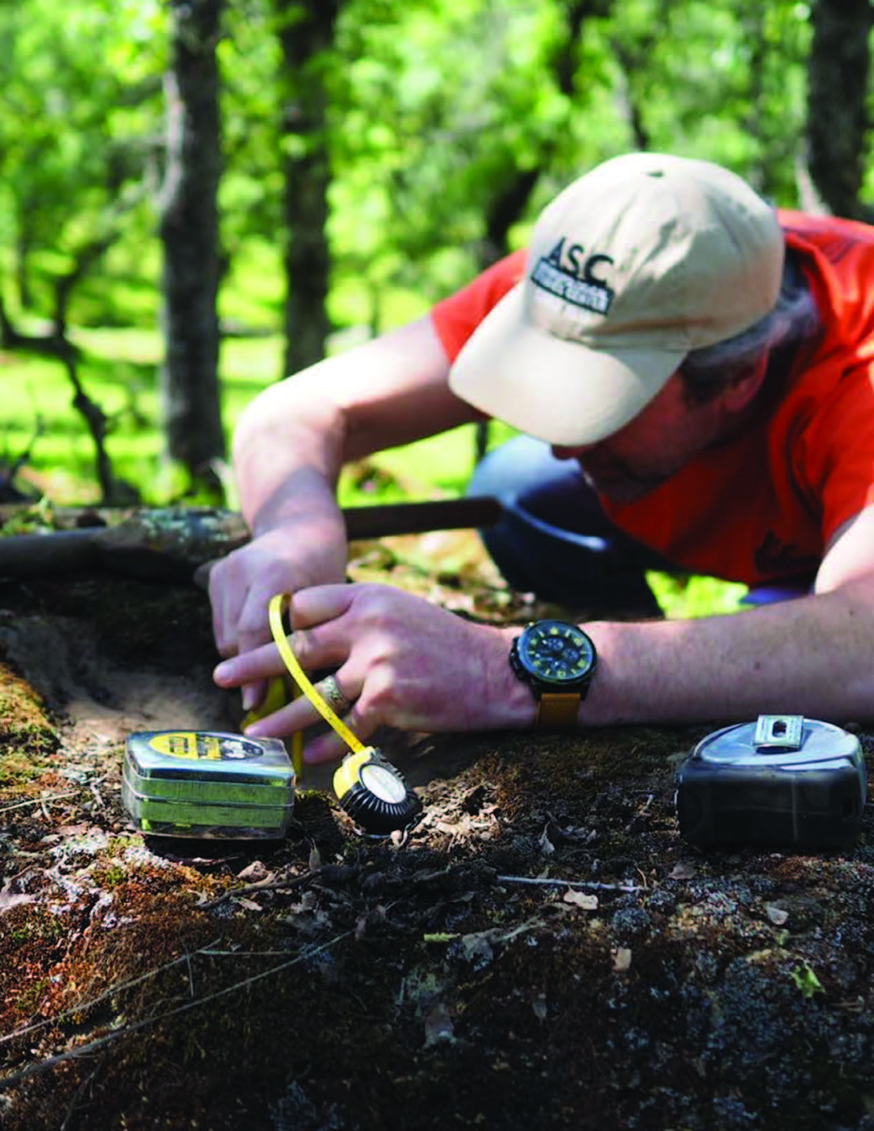 ASC staff member measuring BRM depth