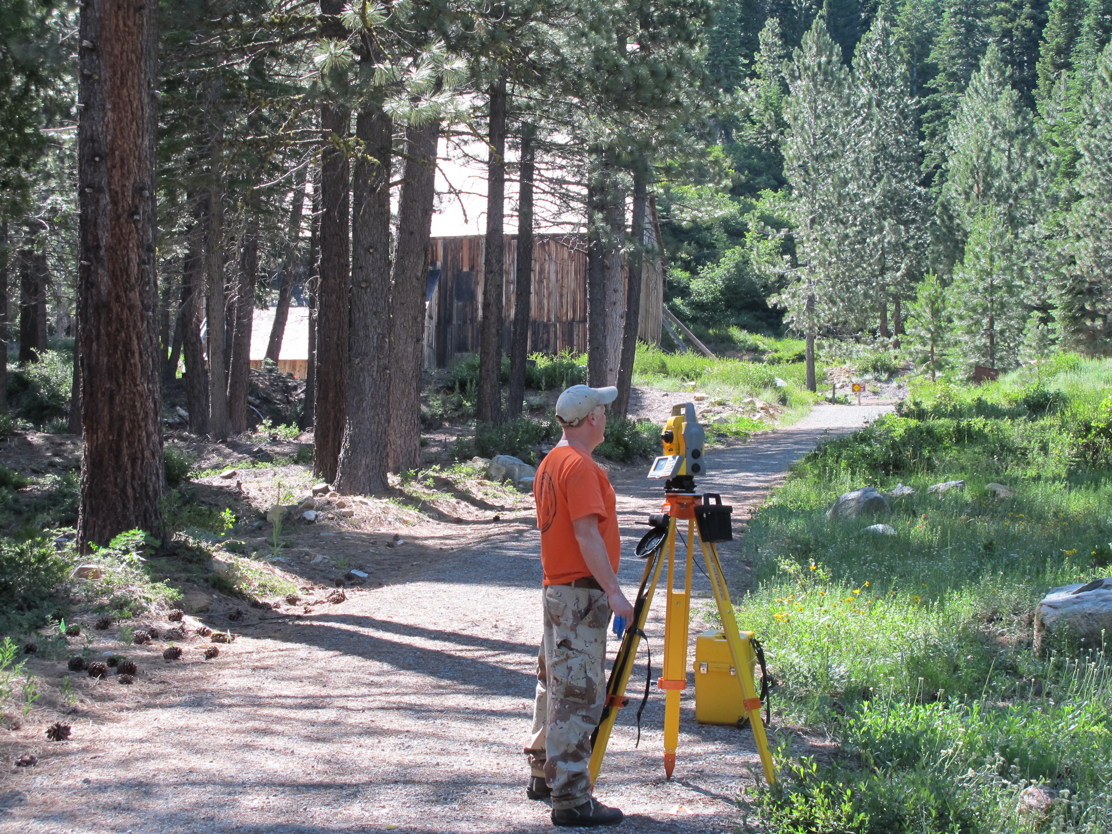 Michael Stoyka using the Total Station