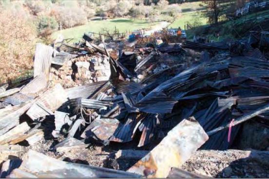 View of burned cellar underneath original 1870s house Curnow Ranch Cellar Destruction