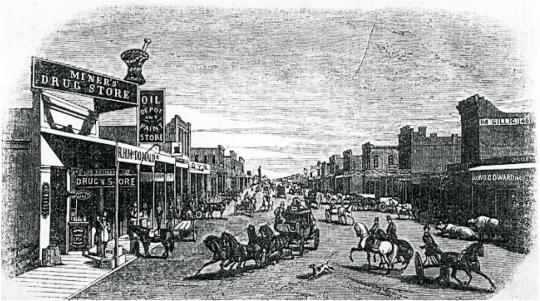 J Street, Sacramento, 1854